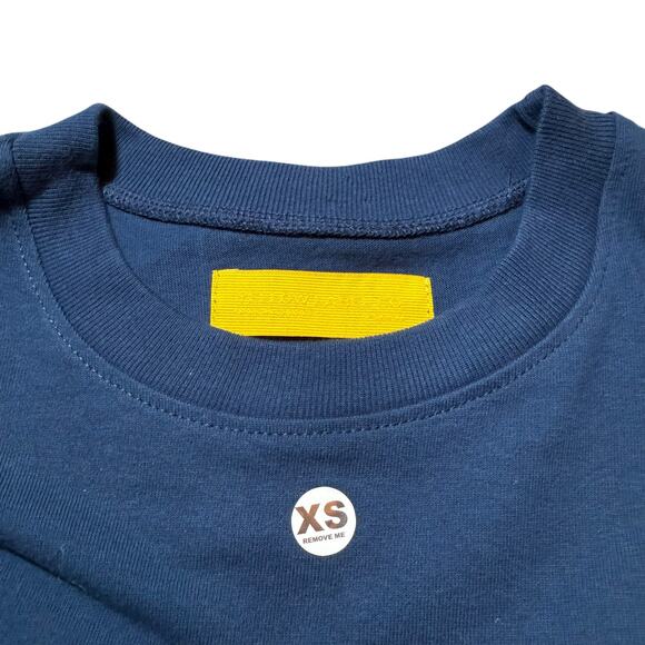 NWOT Yellow Label Co Crop Length Crewneck Cotton Sweatshirt Blue - Size XS - Picture 2 of 8